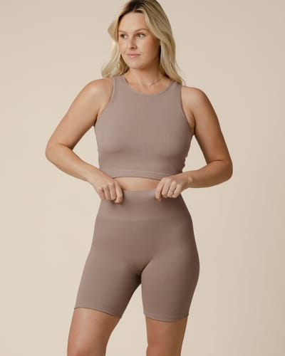 Kindred Bravely Sublime® Bamboo Maternity & Postpartum Bike Short | Taupe