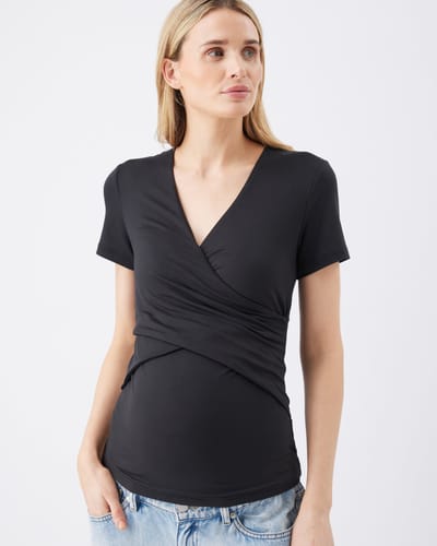 Ripe Maternity Luxe Knit Embrace Nursing Tee Black