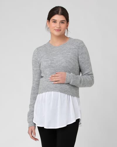 Ripe Maternity Mandy Detachable Nursing Knit Grey Marle