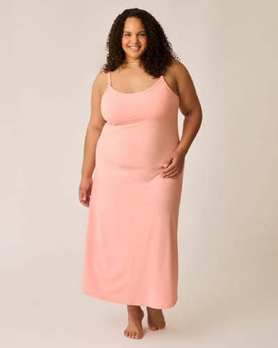 Storq The Sunday Maternity & Nursing Lounge Dress | Sunset Pink