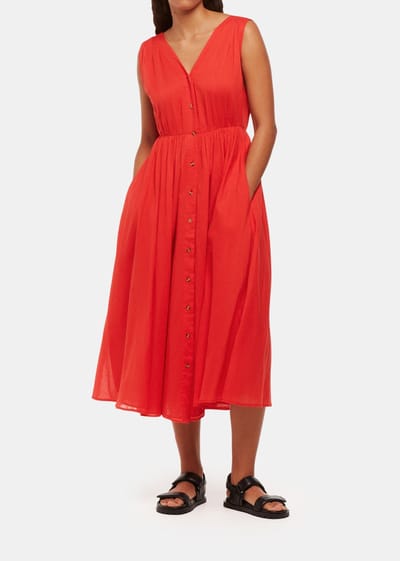 For The Creators V Neck Beach Dress in Red