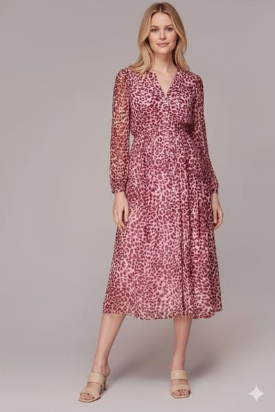 Whistles Abstract Cheetah Midi Dress