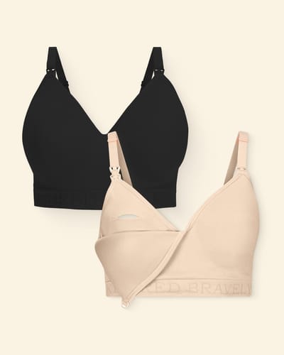 Kindred Bravely Sublime® Contour Pumping Bra Two-Pack | Beige & Black