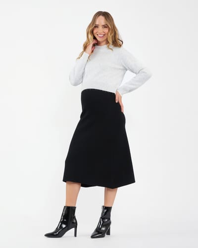 Ripe Maternity A-Line Knit Skirt Black