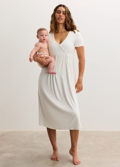 HATCH The Softest Rib Side Seam Nursing Maxi Dress