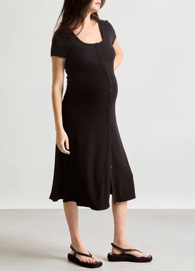 HATCH The Softest Rib Nursing Midi Dress