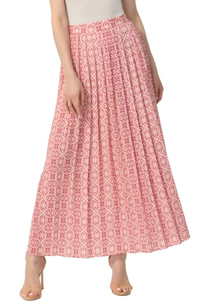 Kimi + Kai Kimi + Kai Women Print Box Pleat Maxi Skirt