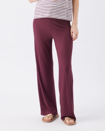 Ripe Maternity Cindy Rib Pant  Maroon