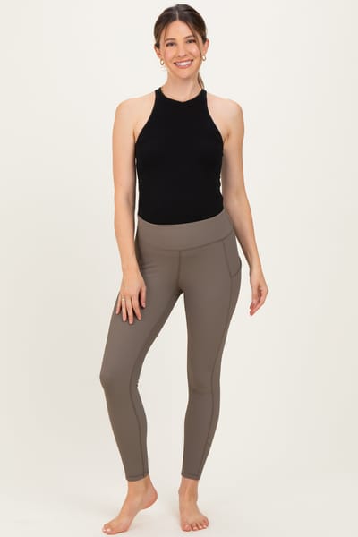 Rae Mode Mocha Ribbed Active Maternity Legging