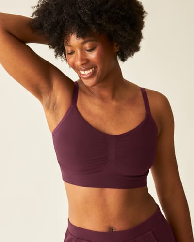 Storq Sublime® Bamboo Hands-Free Pumping Lounge & Sleep Bra | Deep Burgundy