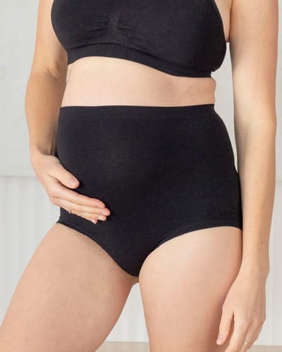 Angel Maternity Bamboo Maternity Brief In Black
