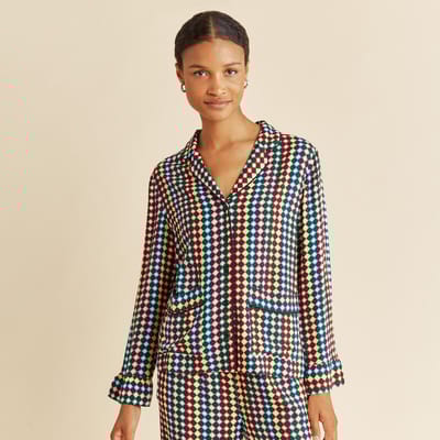 Albaray Harlequin Button Through Top