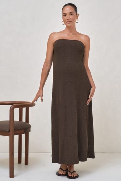 Bae the Label Mood  Shift Strapless Dress - Chocolate