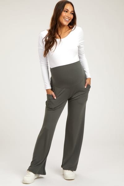 PinkBlush Gray Maternity Yoga Pants