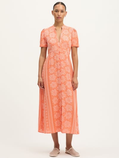For The Creators Deborah Waffle Midi Dress in Camelia