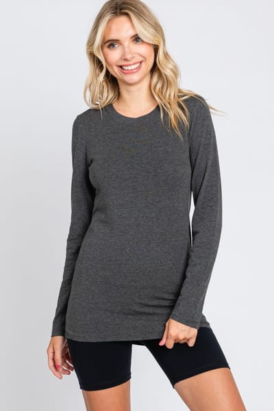 Culture Code Charcoal Long Sleeve Top