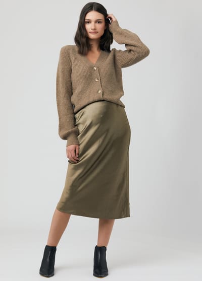 Ingrid+Isabel Ripe Maternity Lexie Satin Maternity Midi Skirt