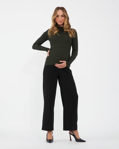 Ripe Maternity Alexa Wide Leg Pant  Black
