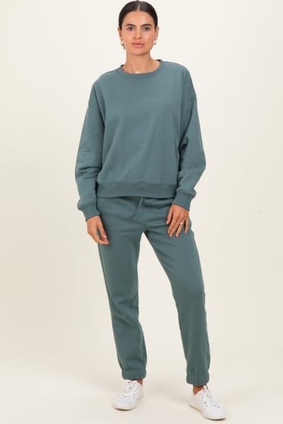 Zenana Outfitters Jade Fleece Long Sleeve Pullover & Jogger Set