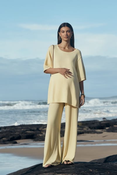 Legoe Heritage Poppy Cotton Knit Tee (Light Lemon)