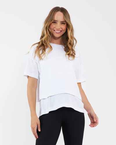 Ripe Maternity Claud Nursing Tee  White