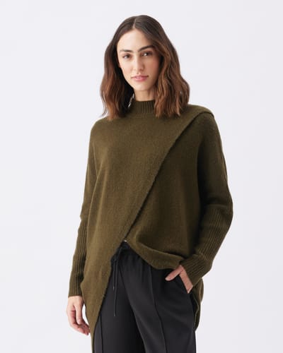 Ripe Maternity Hallie Cross Over Knit Khaki