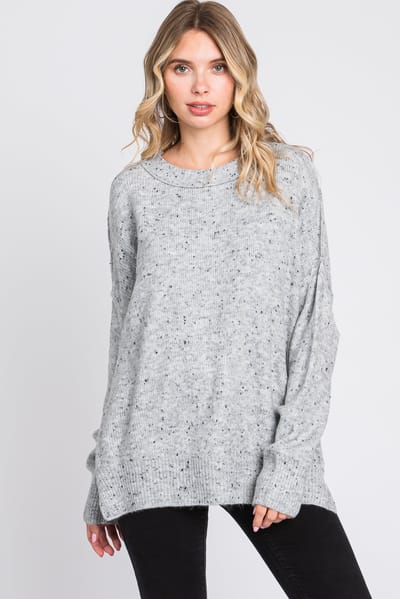 Miracle Grey Speckled Knit Sweater