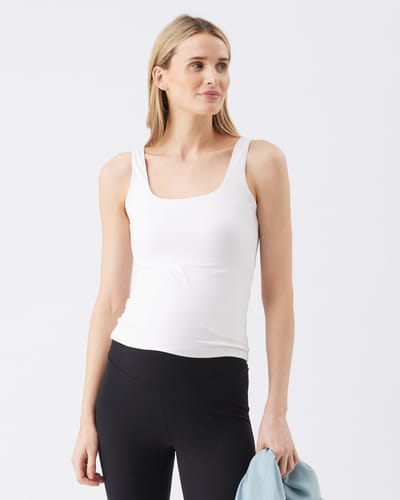 Ripe Maternity Luxe Knit Tank Top  White