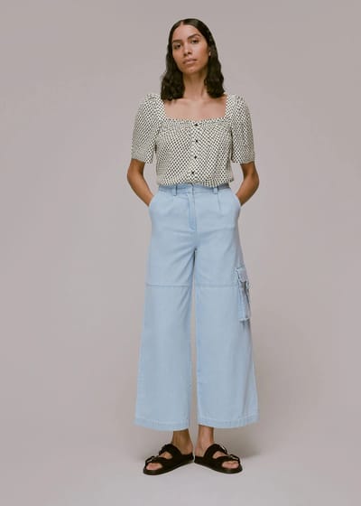 Whistles Tia Square Neck Daisy Blouse