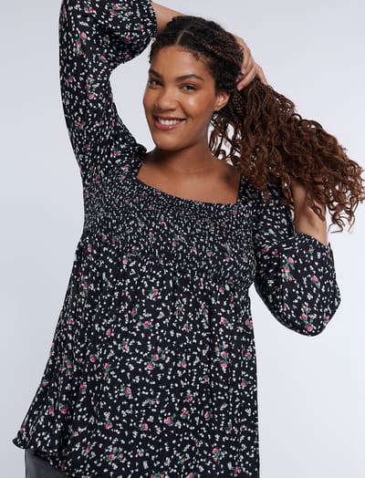 Motherhood Maternity Long Sleeve Mocked Empire Waist Top