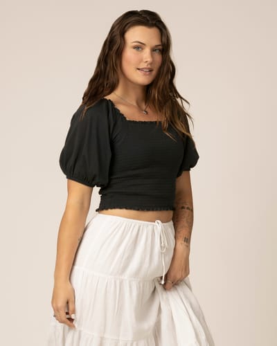 Kindred Bravely Sophia Smocked Cropped Nursing Top