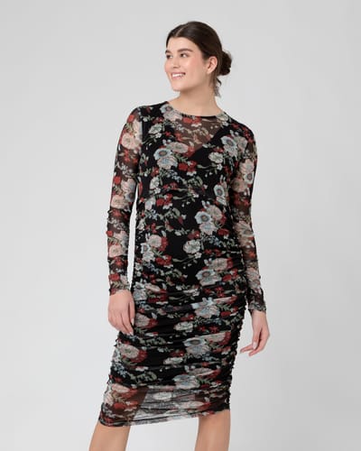 Ripe Maternity Wild Bloom Nursing Dress Black