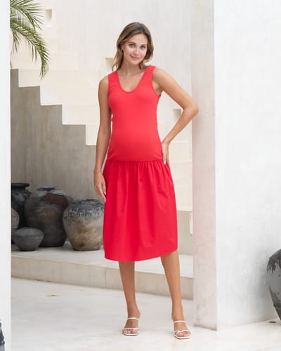 Soon Maternity Contrast Midi Dress