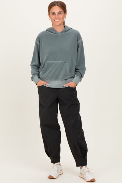 Rae Mode Black Brushed Knit Barrel Leg Joggers