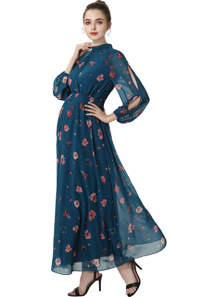 Kimi + Kai Kimi + Kai Maternity "Finley" Floral Print Maxi Dress