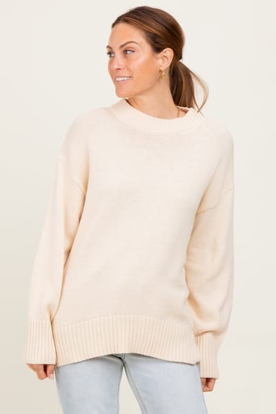 Wishlist Cream Drop Shoulder Oversized Sweater