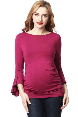Special Addition Andrea Flared Cuff Maternity Top by Kimi & Kai