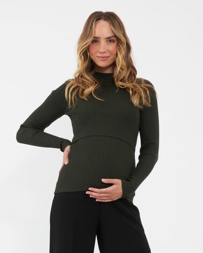 Ripe Maternity Lift Up Nursing Knit  Ivy
