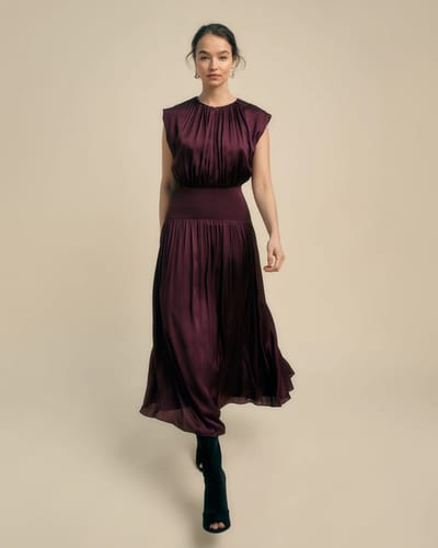 For The Creators Knit And Woven Mix Midi Dress