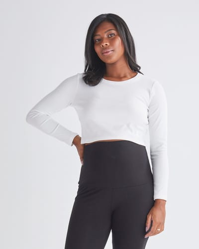 Angel Maternity Celia Maternity Long Sleeve Cotton Crop Tee