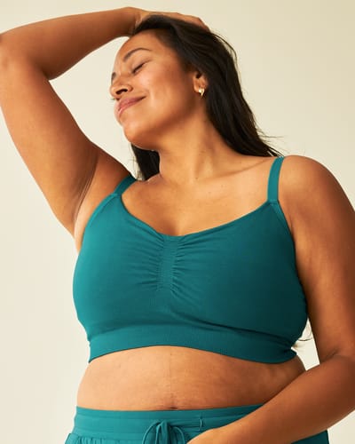 Kindred Bravely Sublime® Bamboo Hands-Free Pumping Lounge & Sleep Bra | Bright Teal