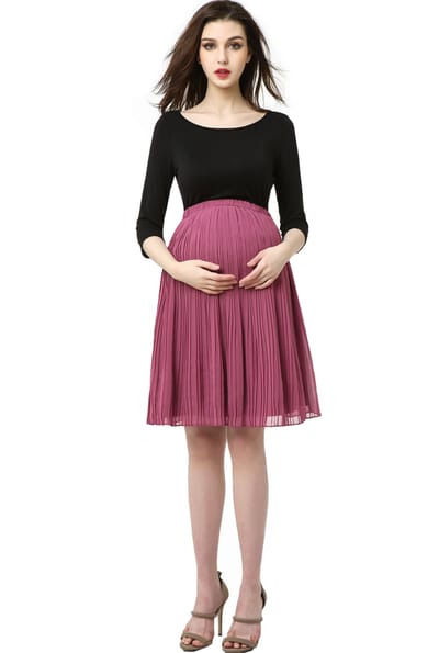 Kimi + Kai Kimi + Kai Maternity "Marie" Colorblock Empire Waist Dress