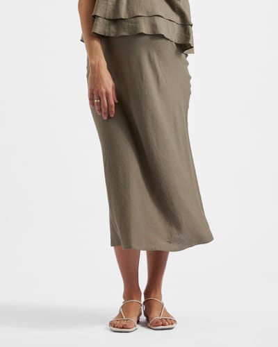 Ripe Maternity Debbie Linen Skirt  Olive