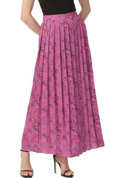 Kimi + Kai Kimi + Kai Women Print Box Pleat Maxi Skirt