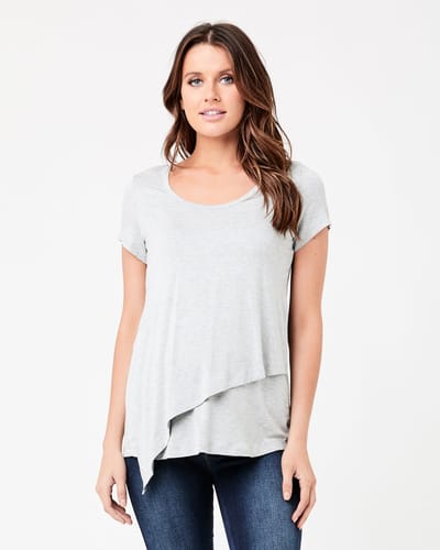 Ripe Maternity Lara Nursing Tee Silver Marle