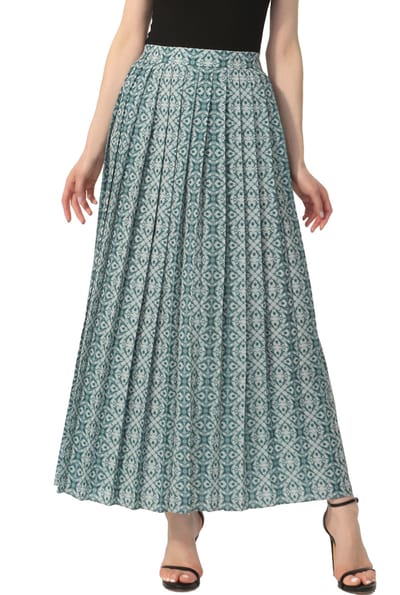 Kimi + Kai Kimi + Kai Women Print Box Pleat Maxi Skirt