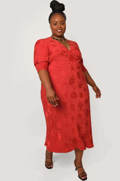 For The Creators Zadie Jacquard Midi Dress