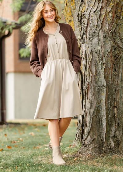 Inherit Co. Ella Cinched Waist Midi Dress