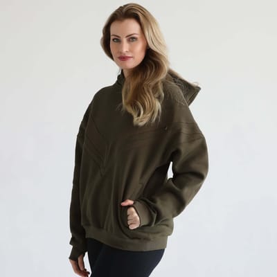 Milk & Baby Isabella Ultra Soft Oversized Nursing & Pregnancy Hoodie | Olive Tree