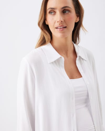 Ripe Maternity Clara Relaxed Shirt  White